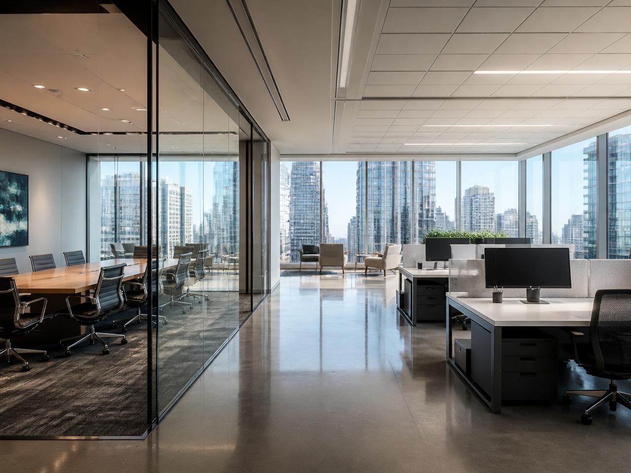 Modern corporate office spotlessly cleaned by Classy Cleaning Service in New Albany, Indiana